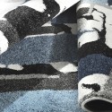 Nowoczesny dywan o abstrakcyjnym wzorze, prostokątny, niebiesko-szary, biały BLU018 Oferta