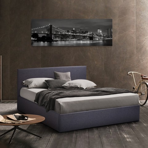 Drewniane dwuosobowe łóżko ze schowkiem 160x190 cm Basel King