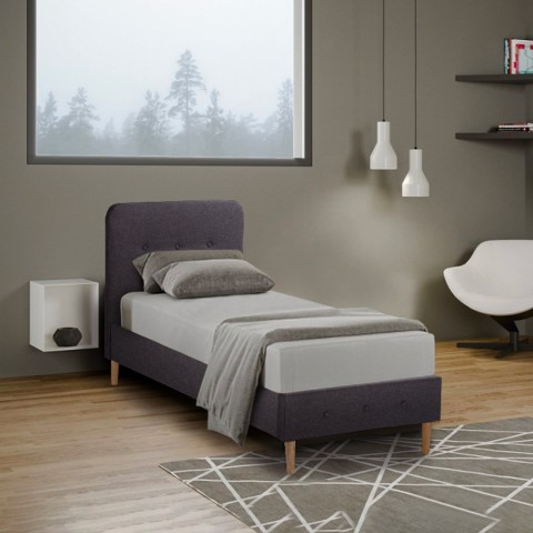 Drewniane jednoosobowe łóżko 80x190 cm Friborg Twin