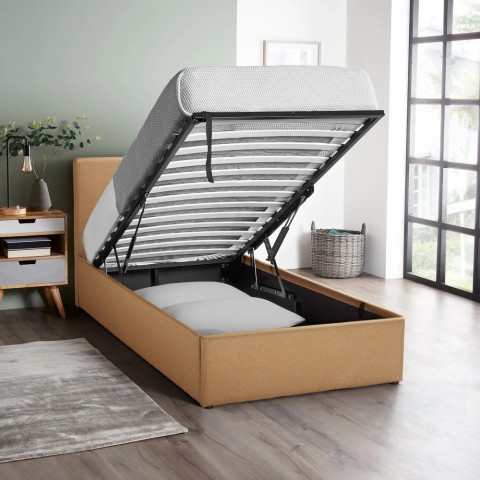 Drewniane łóżko jednosobowe ze schowkiem 80x190 cm Basel Twin Promocja