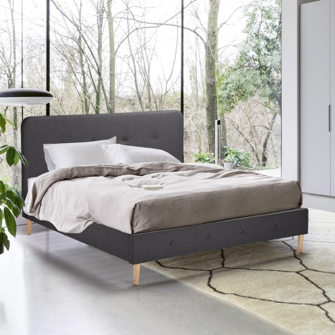 Drewniane dwuosobowe łóżko 160x190 cm Friborg King