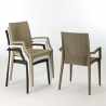 Czarny kwadratowy stolik, 90x90 cm z 4 kolorowymi krzesłami Bistrot Arm Passion 