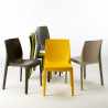 Biały kwadratowy stolik, kwadratowy 90x90 Cm z 4 kolorowymi krzesłami Rome Love 
