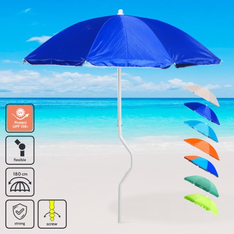 Parasol plażowy przeciwwiatrowy, ochronny UV 180 cm Girafacile Prometeo Promocja