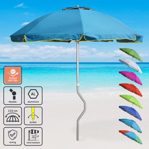 Aluminiowy parasol plażowy GiraFacile 220 Cm model Pesca Eolo