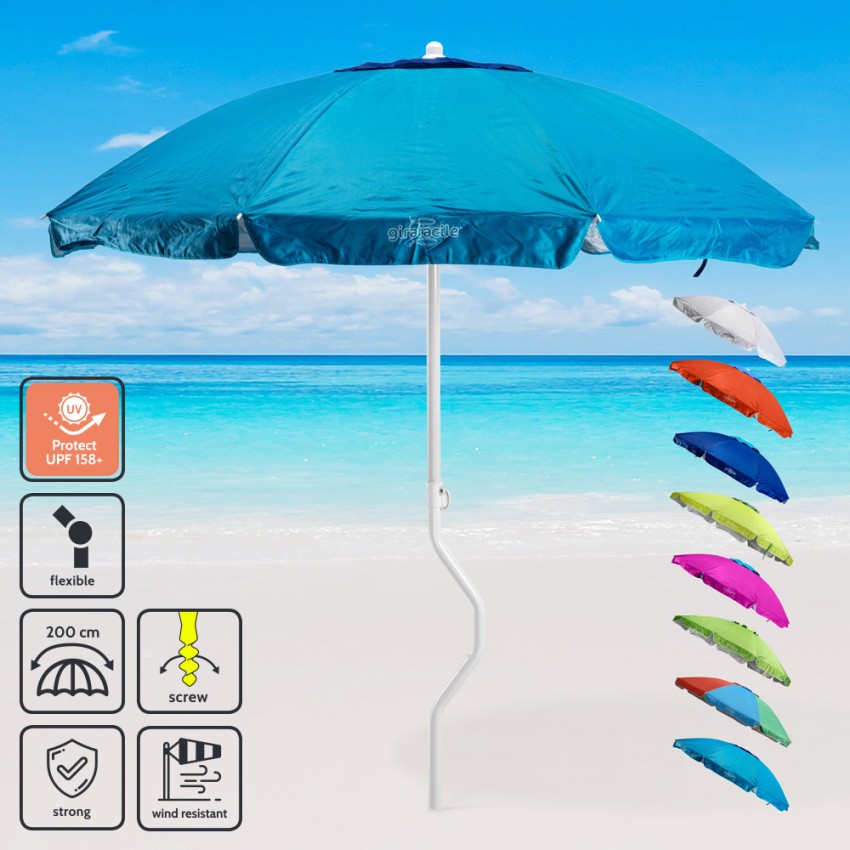 Parasol plażowy GiraFacile 200 cm ochrona UV Ermes Koszt Parasol plażowy GiraFacile 200 cm ochrona UV Ermes Koszt