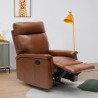 Fotel relaksacyjny z materiału skóropodobnego z wysuwanym podnózkiem Aurora Sprzedaż