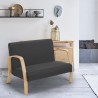 Materiałowa kanapa z drewnianą podstawą, do salonu lub studia Esbjerg Model