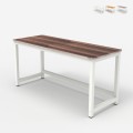 Białe metalowe biurko z drewnianym blatem 120x60 cm, prostokątne Bridgeblack 120 Promocja