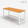 Białe metalowe biurko z drewnianym blatem 120x60 cm, prostokątne Bridgeblack 120 Koszt