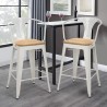 stołek kuchenny Lix w stylu industrialnym steel wood back light Katalog