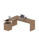 Nowoczesne drewniane biurko biurowe narożne 3 szuflady New Selina WD Oferta