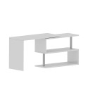 Białe biurko narożne do biura domowego 2 półki Volta WH Model