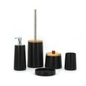 Czarny ceramiczny zestaw akcesoriów łazienkowych z uchwytem na mydelniczkę z dozownikiem Sidian Sprzedaż
