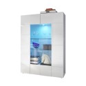 Szklana szafa błyszcząca biała nowoczesny salon 121x166cm Murano Wh Oferta