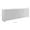 Sideboard 4 drzwiowa szafka do salonu 210cm białe drewno Amalfi Wh XL Rabaty