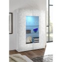 Nowoczesna komoda biała błyszcząca 2 drzwi szklane salon 121x166cm Ego Wh Katalog