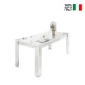 Stół jadalny do salonu 180x90cm błyszczący biały nowoczesny Athon Prisma Sprzedaż
