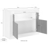 Nowoczesny kredens 2 drzwi 110cm błyszczący biały cement Minus BC Wybór