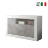 Sideboard bufet salon 3 drzwi 138cm błyszczący biały cement Doppel MBC Sprzedaż