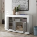 Kredens bufet salonowy 3-drzwiowy 138 cm biały połysk beton Doppel MBC Sprzedaż