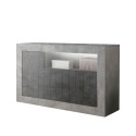 Komoda do salonu nowoczesna 3-drzwiowa w kolorze szary beton czarny Doppel MCX Oferta
