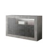 Komoda do salonu nowoczesna 3-drzwiowa w kolorze szary beton czarny Doppel MCX Oferta