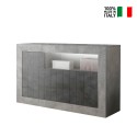 Nowoczesny design salon kredens 3 drzwi beton szary czarny Doppel MCX Sprzedaż