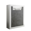 Komoda wysoka do salonu 2 drzwi biała z połyskiem czarna Sior BX Oferta