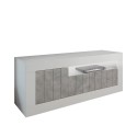 Nowoczesna szafka RTV Jaor BC, biały połysk/cement, 3 drzwi, 138 cm Oferta