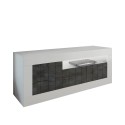 Nowoczesna szafka RTV 138cm, 3 drzwi, biały połysk czarny Jaor BX Oferta