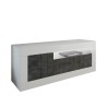 Nowoczesna szafka RTV 138cm, 3 drzwi, biały połysk czarny Jaor BX Oferta