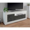 Nowoczesna szafka RTV 138cm, 3 drzwi, biały połysk czarny Jaor BX Sprzedaż