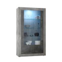 Witryna do salonu 2-drzwiowa szkło 110x191cm czarny beton Dern CX Oferta