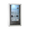 Witryna design 2 drzwi 110x191cm salon biały połysk czarny Dern BX Oferta