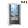 Witryna design 2 drzwi 110x191cm salon biały połysk czarny Dern BX Sprzedaż