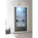 Witryna design 2 drzwi 110x191cm salon biały połysk czarny Dern BX Sprzedaż