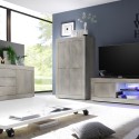 Wysoka komoda do salonu i kuchni z drewna 4 drzwi Novia Pc Basic Promocja