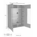 Witryna do salonu 121x166cm 2 drzwi szklane z efektem betonu Murano Ct Sprzedaż