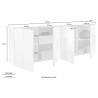 Kredens do salonu 4-drzwiowy 241cm szary cement Dama Ct L Stan Magazynowy