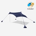 Przenośna osłona przeciwsłoneczna namiot plażowy tkanina ochronna UV 2,3 x 2,3 m Formentera Stan Magazynowy