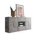 Komoda do salonu 181 cm z 2 drzwiami i 2 szufladami, wzór szachownica, cement, model Dama Ct M Oferta