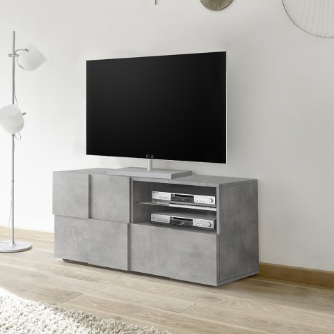 Nowoczesna szafka RTV 121x42cm szary beton Petite Ct Dama Promocja