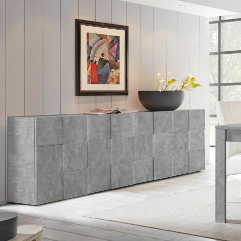 Kredens do salonu 4-drzwiowy 241cm szary cement Dama Ct L Promocja