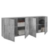 Kredens do salonu 4-drzwiowy 241cm szary cement Dama Ct L Sprzedaż