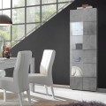 Nowoczesna witryna do salonu, efekt betonu, 1 szklana drzwi Bee Ct Dama Promocja