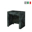Wing dining table 54-252cm black modern extending console table Oferta