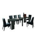 Wing dining table 54-252cm black modern extending console table Sprzedaż