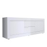 Nowoczesna szafka RTV z 2 drzwiami i 2 szufladami, 210 cm, biały połysk, model Visio Wh Oferta