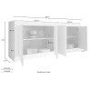 Nowoczesna komoda do salonu 4-drzwiowa 207cm biały połysk Altea Wh Model